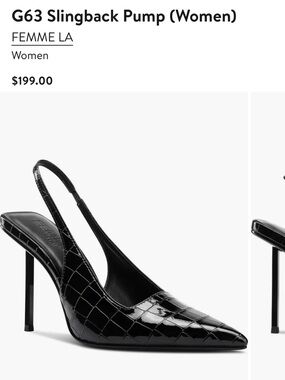 FEMME LA G63 Black Patent Slingback Pump